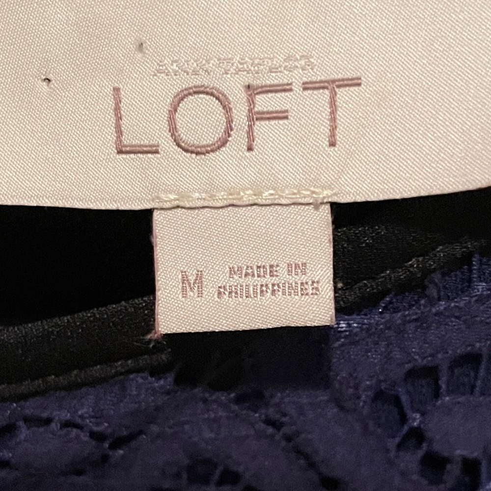 Ann Taylor Loft Deep Purple Lace Sleeveless Cami Business Blouse Lined Suits M - Picture 8 of 10